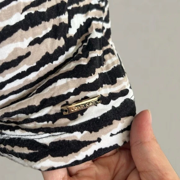 Calvin Klein Black and White Zebra Print Blouse - Picture 6 of 6